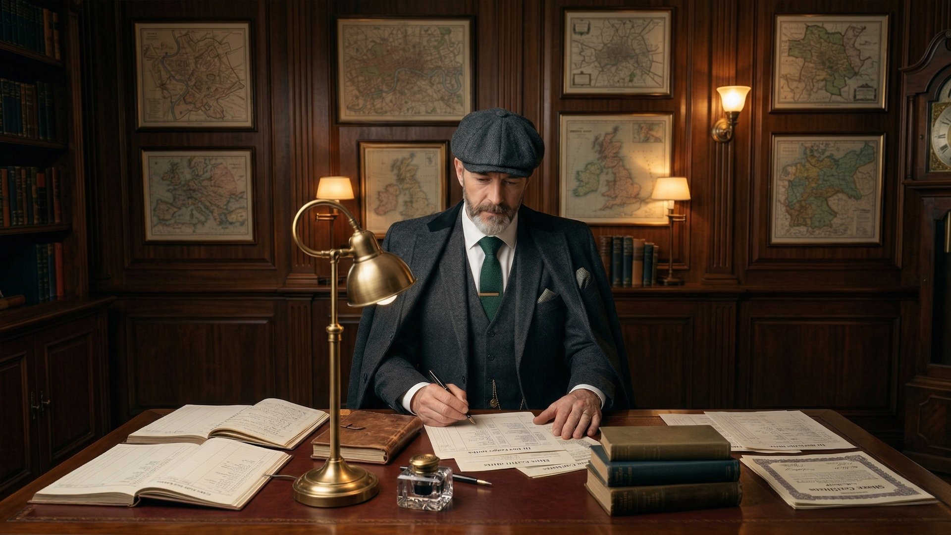 George Goldman at his desk